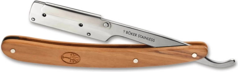 Böker Pro Barberette Olive бръснач с подменяемо острие, маслиново дърво