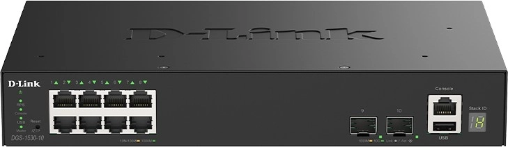 Smart Managed Switch D-Link DGS-1530-10/E with 8 Gigabit Ports and 2 10G SFP+ Ports