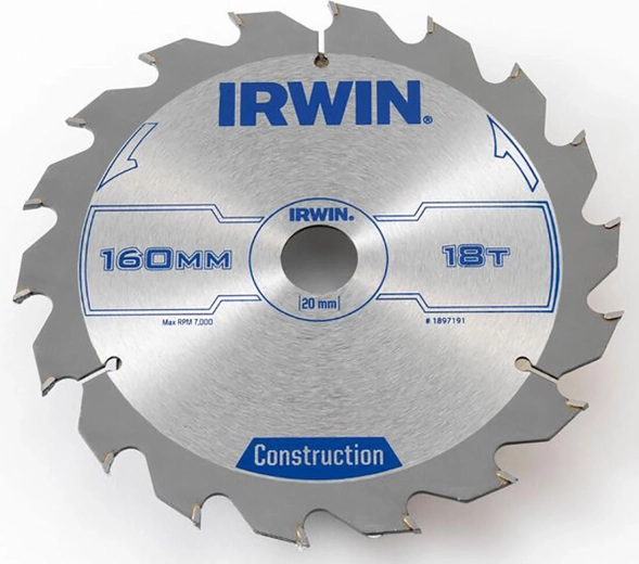 Циркулярен диск 160 мм, 18 зъба, тънък срез IRWIN