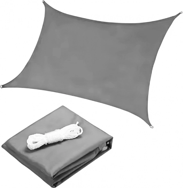 Правоъгълно водоустойчиво сенчесто платнище 2 × 3 m ModernHome – сиво