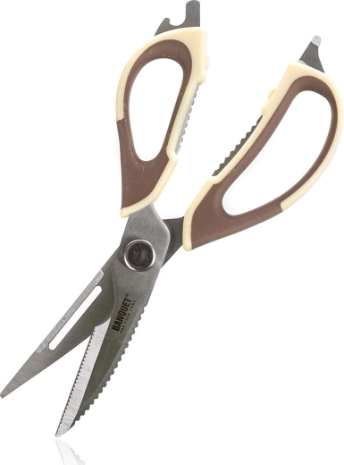 Universal detachable kitchen scissors 22.5 cm beige-brown