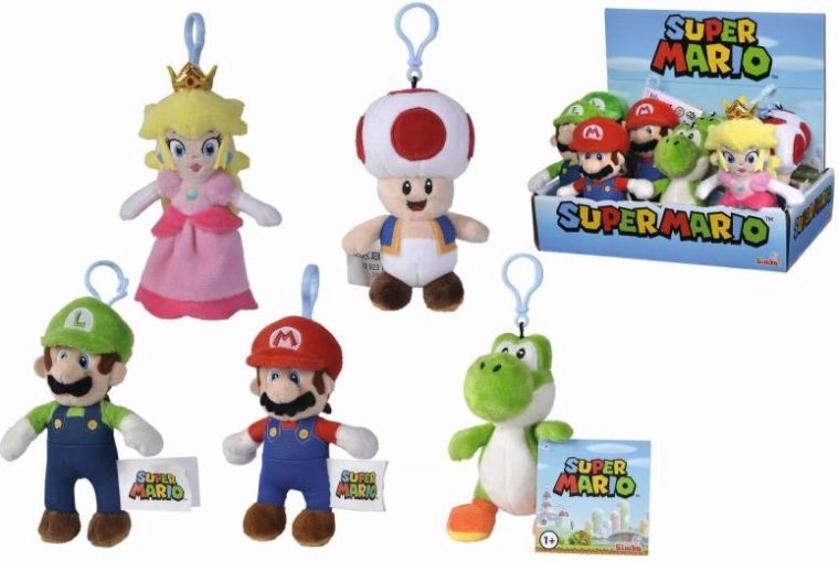 Плюшен ключодържател Super Mario 12,5 см – микс от герои