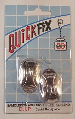 Self-adhesive oval hooks, silver, 2 pcs