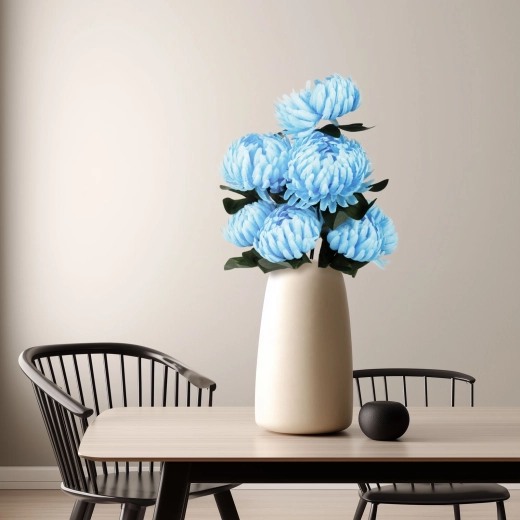 Artificial decorative chrysanthemum, blue - 1 piece