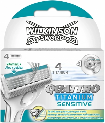 Резервни глави Wilkinson Quattro Titanium Sensitive 4 бр.