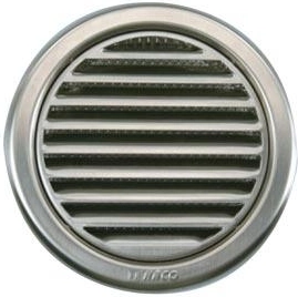 Ventilation grille with mesh, diameter 75 mm, stainless steel