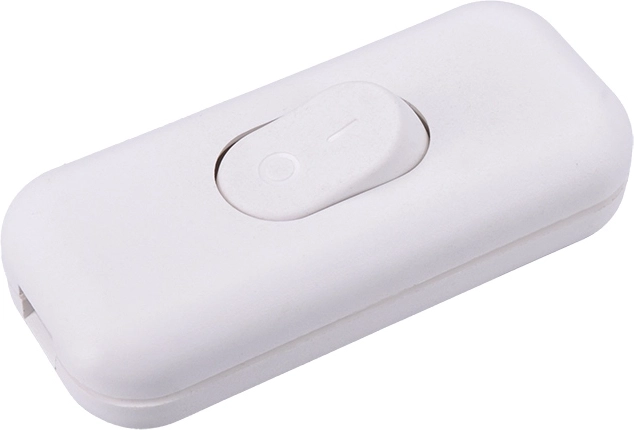 Solight white single-pole inline cord switch