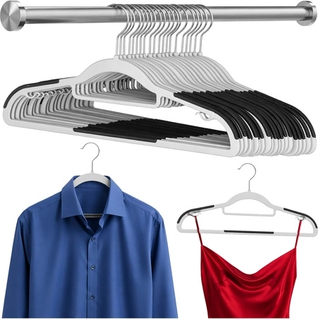 Ruhhy Non-Slip Clothes Hangers, 20 pcs, gray slim, 42 cm