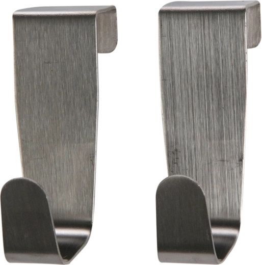 Altomdesign set of 2 stainless steel hooks 8.5 × 2.6 cm