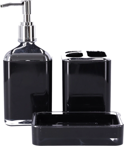 Комплект за баня 3 бр. BERRETTI, черен + хром