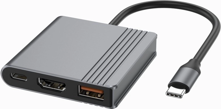 Мултипортов USB‑C адаптер 3 в 1 (USB, HDMI и USB‑C) – звездна сив