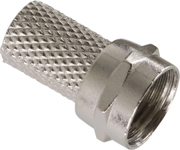 F connector for RG6 cable with thread