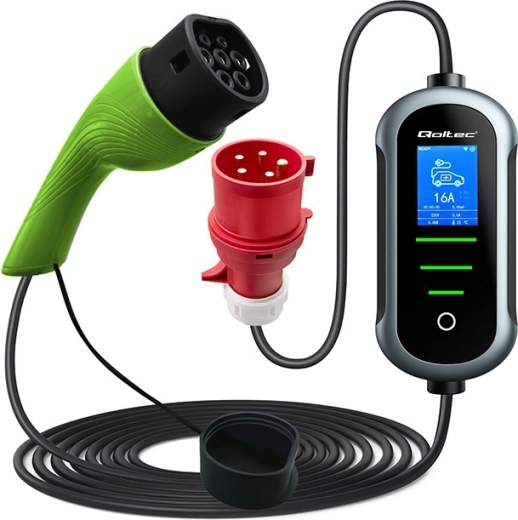 Qoltec Mobile Charger for Electric Vehicles and Plug-in Hybrids 7 kW 230 V CEE 32A Wi-Fi Tuya LCD 5 m