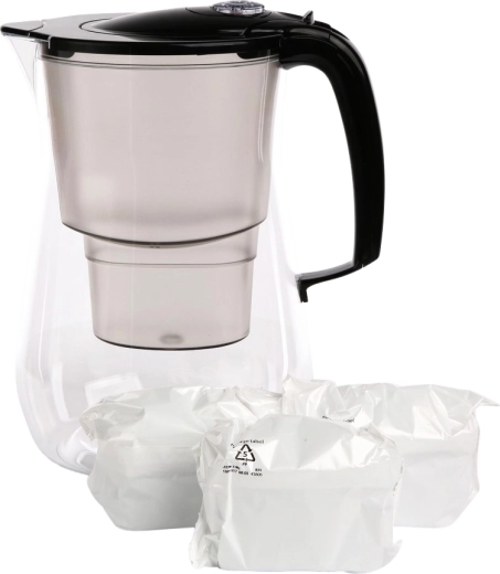 Onyx 4.2 L Black Water Filter Jug + 3× Magnesium Filter Cartridge