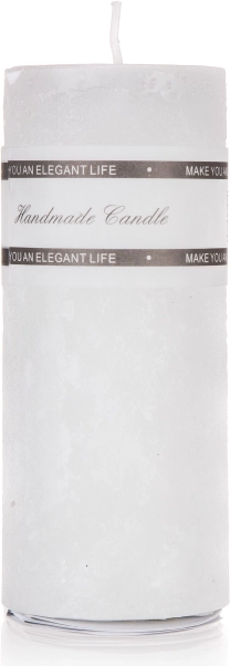 Бяла цилиндрична свещ 5 × 12 см с дълго време на горене