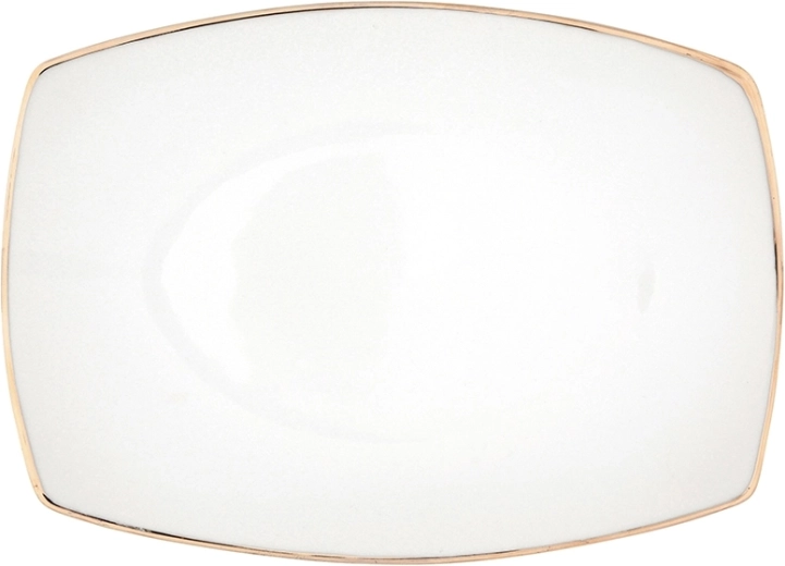 MariaPaula Moderna square serving plate, gold rim, 24 cm