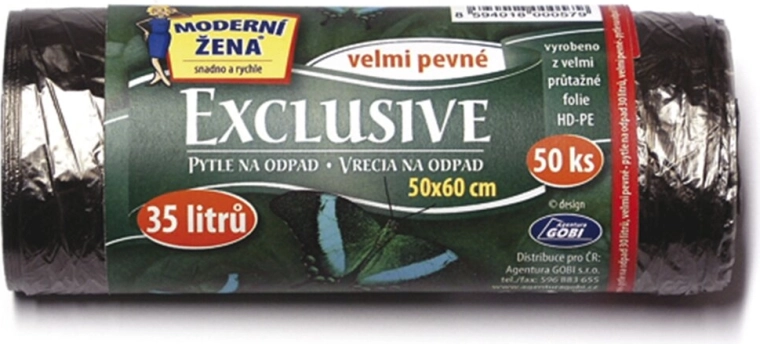 Торбички за отпад Exclusive 35 л черни 50 бр.