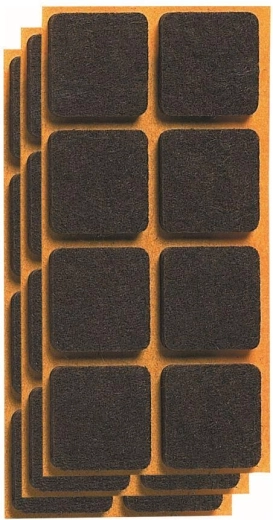 Самозалепващи филцови подложки за мебели 20 × 20 mm, кафяви (24 бр.)