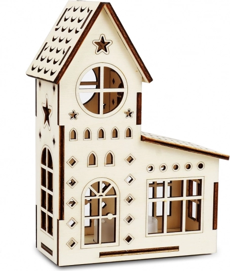Wooden Church Miniature with LED Candle – Magic of Wood