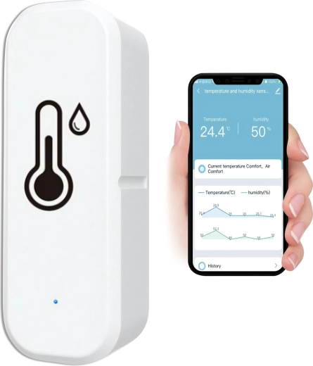Интелигентен WiFi термометър и влагомер Tuya Smart (Alexa и Google Assistant) – 1 бр.