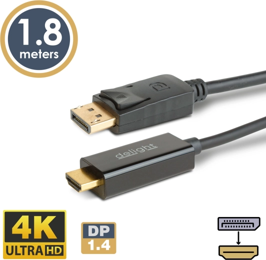 DisplayPort to HDMI Cable 4K 1.8 m