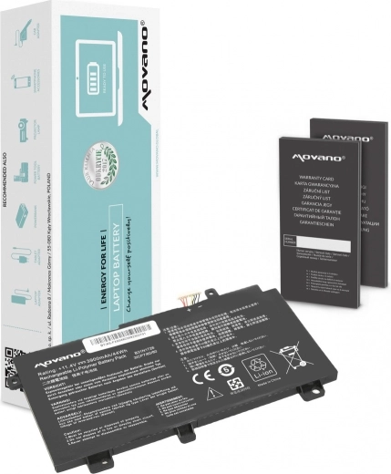 Movano B31N1726 battery for Asus FX504, FX505 and FX80G laptops, 3900 mAh, 44 Wh