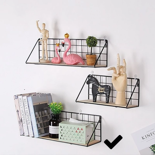Metal wall shelf LOFT style 45 x 13.5 cm - black