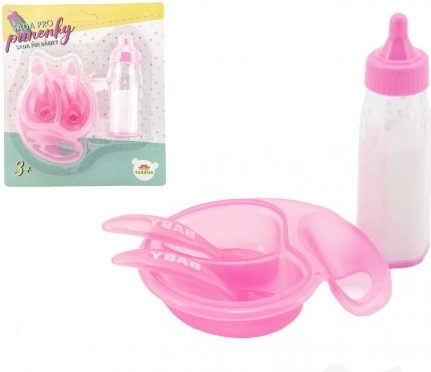 Комплект за кукли с шише и съдове