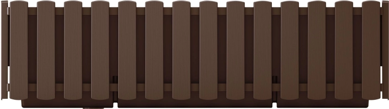 Railing Planter with Slat Design 58 cm – Brown