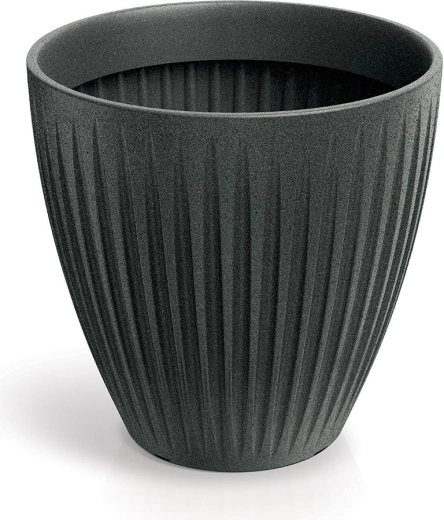 LATIA ROUND MIDL flower pot 48 cm black granite