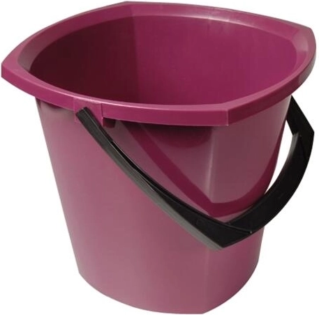 Square plastic bucket 10 l – color mix