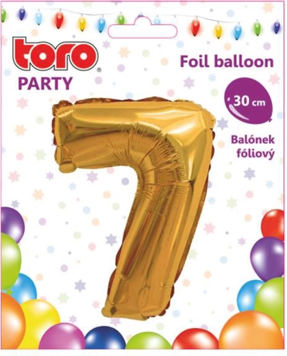 Фолиен балон цифра 7, 30 см, златен TORO