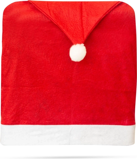 Christmas chair decoration in the shape of a Santa hat