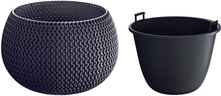 Splofy Bowl Planter with Insert 23.9 cm Anthracite