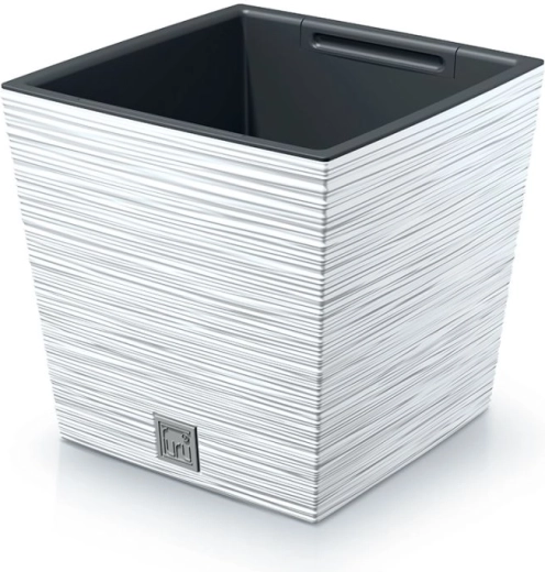 Furu Square Low Planter 24 cm – white