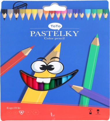 Триъгълни моливи ERGO, комплект 18 цвята