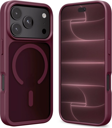 Crong Hybrid Matte Magnetic MagSafe Case for iPhone 18 Pro Max / 17 Pro Max, Burgundy