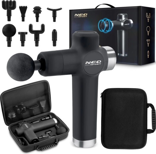 NEO SPORT NS-501 Massage Gun, 8 attachments, black