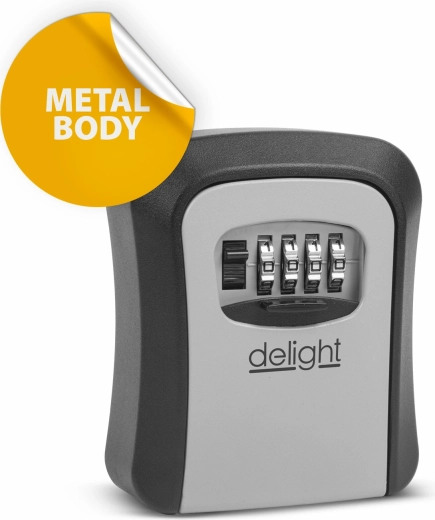 Metal key safe with combination lock