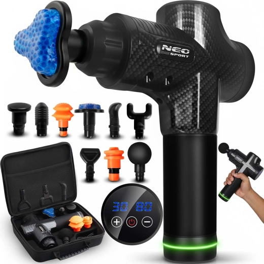 Massage Gun with 9 Attachments NEO-SPORT NS-503 Black