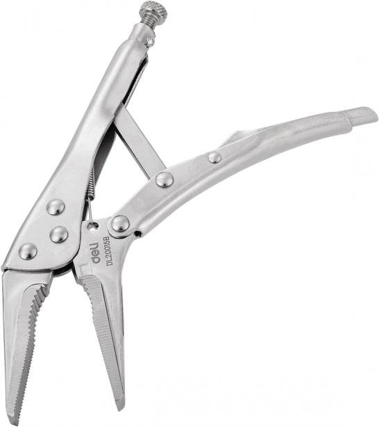 Дълги клещи с фиксация Deli Tools, сребристи
