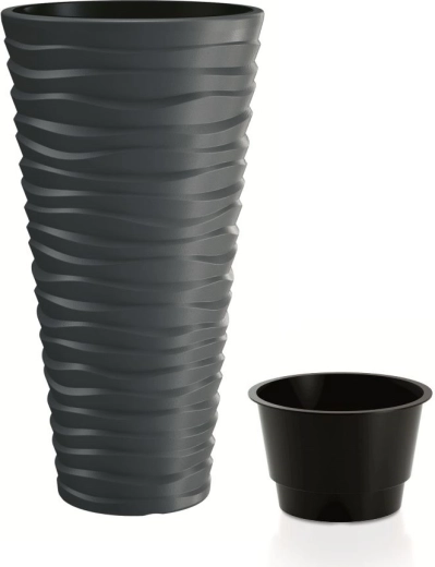 Саксия Prosperplast Sand Slim антрацит 37 л