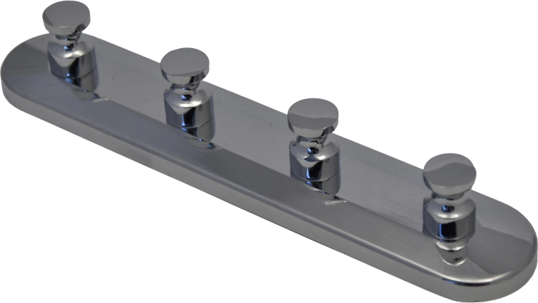 Igor Wall Hook Rack with 4 Hooks, Polished Chrome