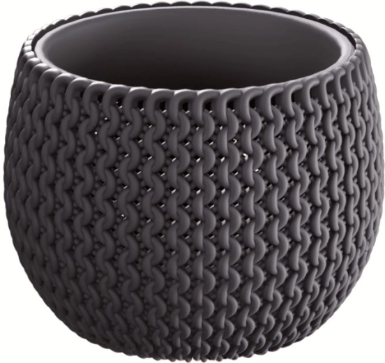 Splofy Bowl Planter with Insert 18 cm – Anthracite
