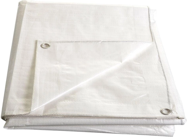 Бяла каширана платнище с капси 5 × 6 м, 140 g/m²