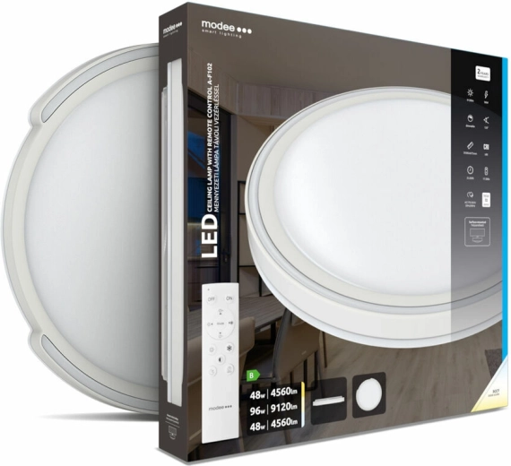 Ceiling LED Light Modee Smart Lighting A‑F102, 2×48 W, dimmable, with remote control