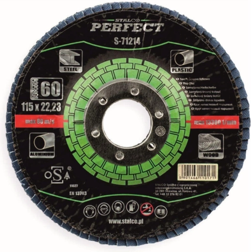 Flap Disc 115 × 22.23 mm, Grit 80, Corundum STALCO