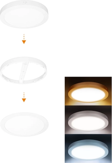 Solight LED mini bathroom panel 2-in-1 3CCT 18 W IP54 white round