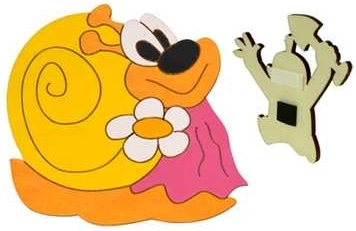 Дървена декоративна магнитна фигурка „Охлюв“