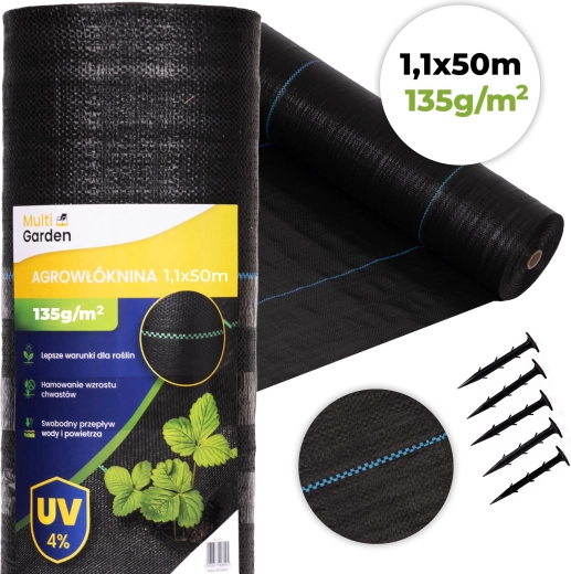Агротекстил против плевели 135 g/m² 1,1×50 m с колчета, MultiGarden